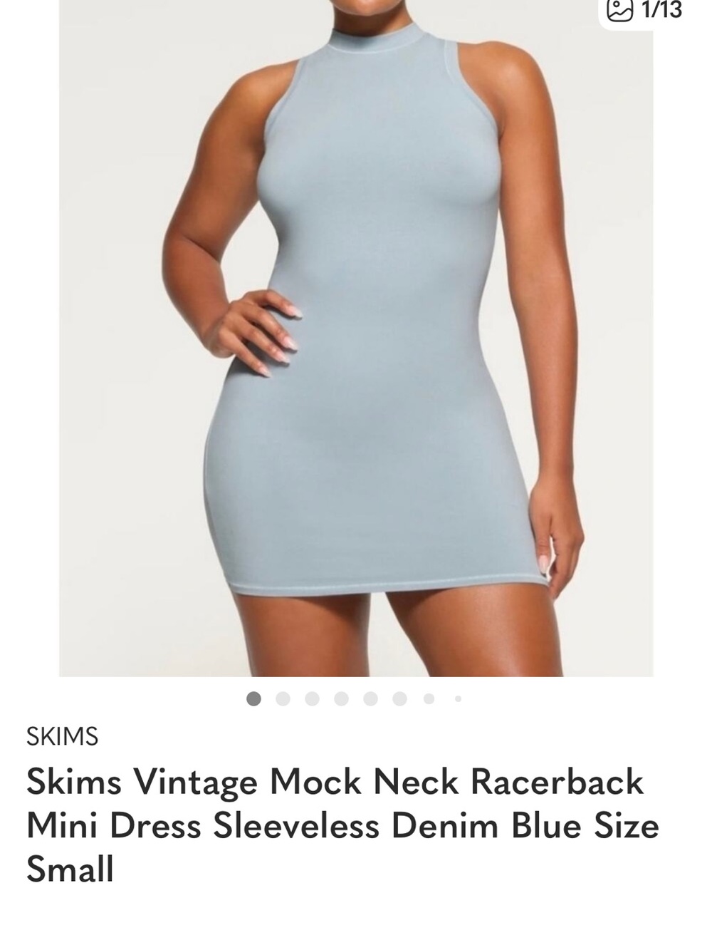 Guess Sleeveless Mock Neck Mini Dress in Light Blue